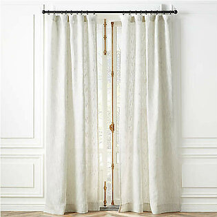 Harlow Sheer Linen and Cotton Striped Curtain Panel
