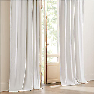 EUROPEAN FLAX™-Certified Linen White Blackout Window Curtain Panel