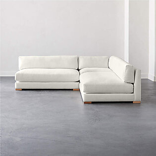 Piazza 3-Piece Modular White Linen Sectional Sofa
