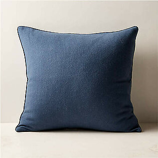 Doux Navy Blue Cotton Throw Pillow Cover 23"