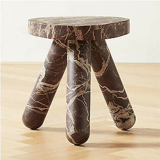 Spazio Brown Marble Side Table