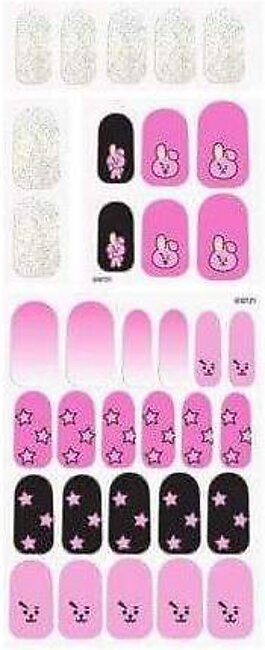 The Crème Shop BT21: COOKY Energy Pink Gel Nail Strips (Set of 35)