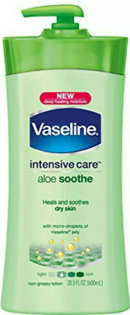 OW Vaseline Intensive Care Lotion 20.3 Oz Aloe Soothe X 2 Pack