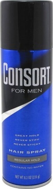 Consort Hair Spray 8.3oz Regular Hold Aerosol X 3 Counts