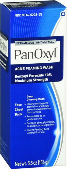 Panoxyl 10% Acne Foaming Wash Maximum Strength 5.5 oz