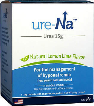 Ure-Na Lemon-Lime Flavor Powder Oral Supplement  8 X 21 Gram for the management of hyponatremia