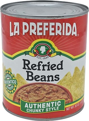 Beans, Refried, Chunky Style, Authentic, 30 Oz Can