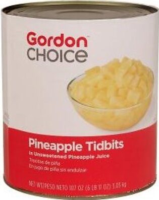 Pineapple Tidbits, in Unsweetened Juice, Choice, #10 Sz Can