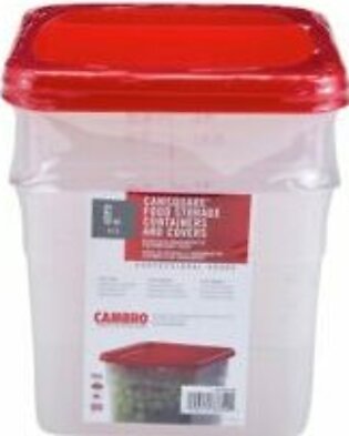 Container, Food, 6 Quart, Square, Translucent, Polyethylene, with Lid, 2 Per Case