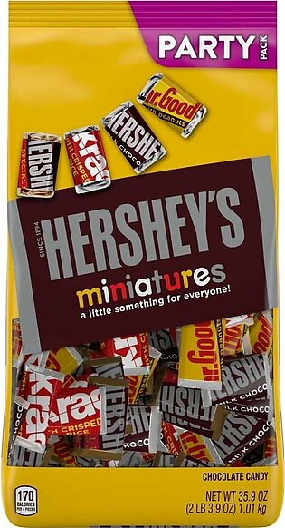 Candy, Assorted Chocolate Bars, Miniatures, Party Pack, 35.9 Oz Bag