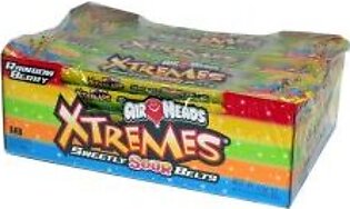 Candy, Sugar-Coated, Xtremes Sour Belts, Rainbow Berry, 18 Ct Box