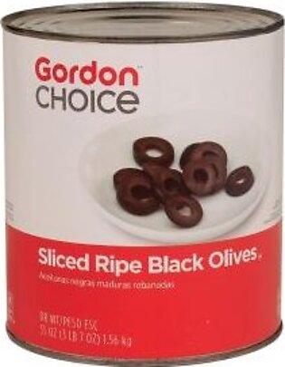 Olives, Spanish Black Ripe, Sliced, #10, 110.35 Oz Can