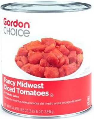 Tomatoes, Midwest, Diced, in Juice, Extra-Standard, #10, 102 Oz Can