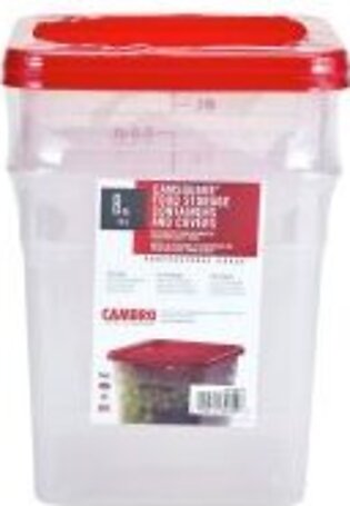 Container, Food, 8 Quart, Square, Translucent, Polyethylene, with Lid, 2 Ct Package