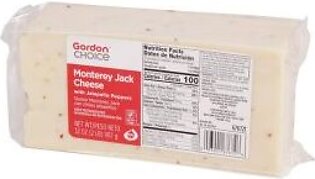 Cheese, Monterey Jack, Jalapeno, Chunk, Individually Wrapped, 2 Lb Piece