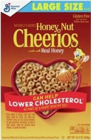 Cereal, Honey Nut Cheerios, Large Size, 15.4 Oz Box
