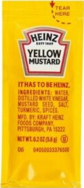 Mustard, Packets, 0.2 Oz Each, 200 Per Case