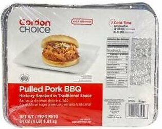 Pork Barbecue, Pulled, with Traditional Sauce, Frozen, 4 Lb Tray