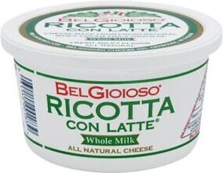 Cheese, Ricotta, Whole Milk, All Natural, 1 Lb Tub