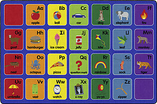 Childcraft Alphabet Pictures Carpet, 6 x 9 Feet, Rectangle, Primary