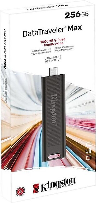 Kingston Technology Datatraveler Max Usb Flash Drive 256 Gb Usb Type-C 3.2 Gen 2 (3.1 Gen 2) Black