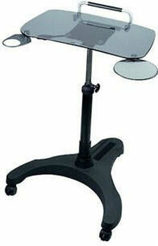 Sit And Stand Mobile Laptop Workstation Glass