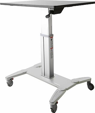 Startech.Com Mobile Standing Desk - Portable Sit Stand Ergonomic Height Adjustable Cart On Wheels