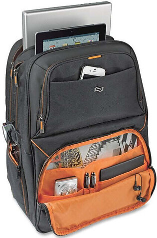 Solo Carrying Case (Backpack) For 17.3" Apple Ipad Notebook - Black, Orange