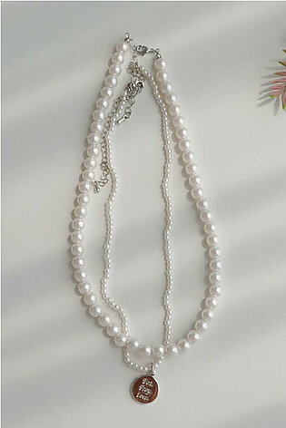 Faux Pearl Layered Necklace