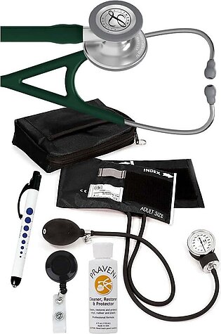 Cardiology IV Stethoscope, Prestige Aneroid Sphygmomanometer, Case, Penlight, Retracteze ID Holder & Praveni Kit