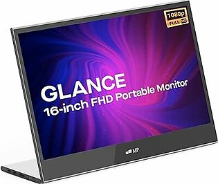 MP Mobile Pixels Portable Laptop Monitor, Glance Travel Monitor 16" 1080P FHD HDMI USB Type C Monitor, Built-in Dual Speakers, Tilt Adjustment & Non-Slip Mobile Monitor for PC, macOS, Windows, PS4/5 16" Glance
