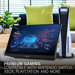 ViewSonic VX1755 17 Inch 1080p Portable IPS Gaming Monitor with 144Hz, AMD FreeSync Premium, 2 Way Powered 60W USB C, Mini HDMI, and Built in Stand with Cover for Home and Esports 17 Inch Gaming
