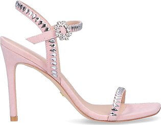 Gemcut Strappy Heeled Sandals In Rosa