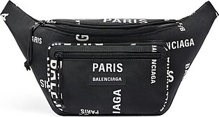 Logo Print Belt Bag In Beige