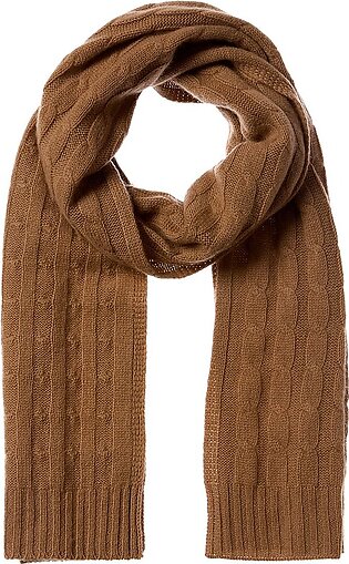 Cashmere Cable Stitch Cashmere Scarf In Brown