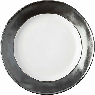 Emerson Dessert Plate In White/pewter