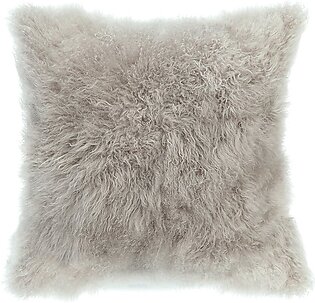 Cashmere Fur Pillow, Light Gray In Grey