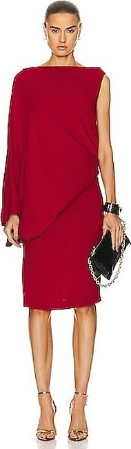 Asymmetric Dress In Red