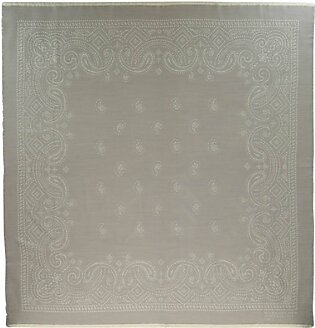 Bandana Patterned Wool And Silk Blend Shawl In Grey