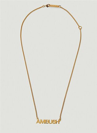 Logo Nameplate Pendant Necklace In Gold