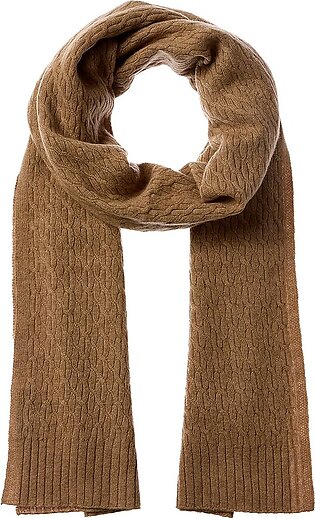 Basic Cable Texture Stitch Cashmere Scarf In Brown