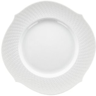 Porcelain Waves Relief Dinner Plate (28.5cm) In White