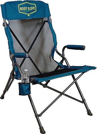 Camping Chair With Mesh Backrest In Blue