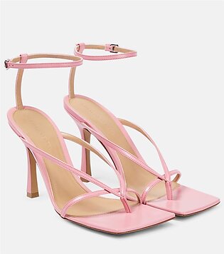Stretch Leather Sandals In Blossom