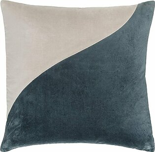 Cotton Velvet Accent Pillow In Blue