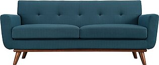 Engage Upholstered Fabric Loveseat In Blue