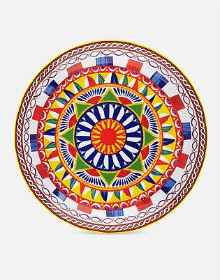 Porcelain Platter In Multicolor