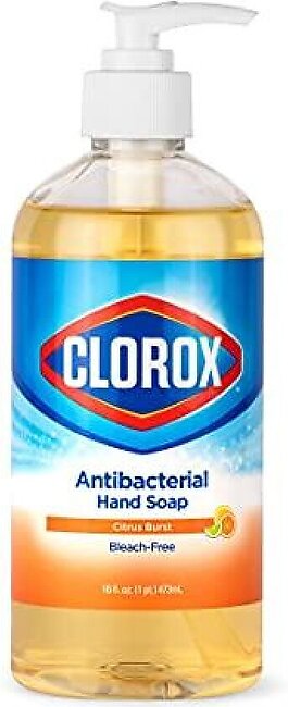 Clorox Antibacterial Liquid Hand Soap Pump 16 Oz Citrus Burst Antibacterial Hand Soap Liquid Hand Soap Eliminates Germs And Bacteria, Soft On Hands Tough On Dirt
