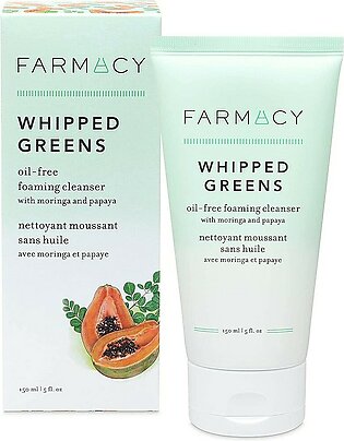 Farmacy Whipped Greens Face Wash - Oil Free Foaming Facial Cleanser for Combination and Oily Skin (5.0 Fl Oz)