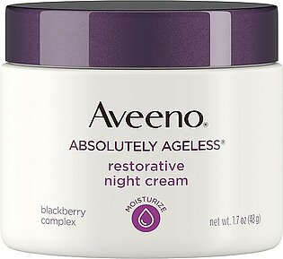 Aveeno Absolutely Ageless Restorative Night Cream Face & Neck Moisturizer with Antioxidant-Rich Blackberry Complex, Vitamin C & E, Hypoallergenic, Non-Greasy & Non-Comedogenic, 1.7 fl. oz
